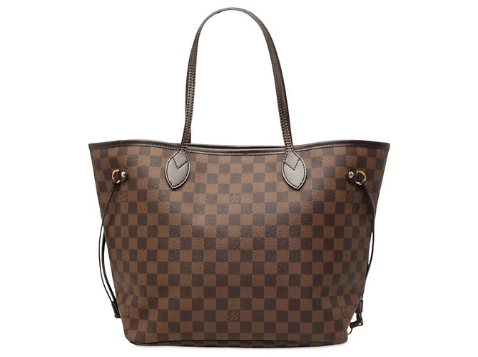 Louis Vuitton Brown Damier Ebene Neverfull MM Marrom