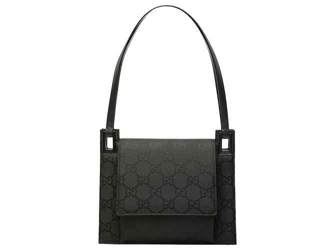 Borsa a tracolla Gucci in nylon GG nero