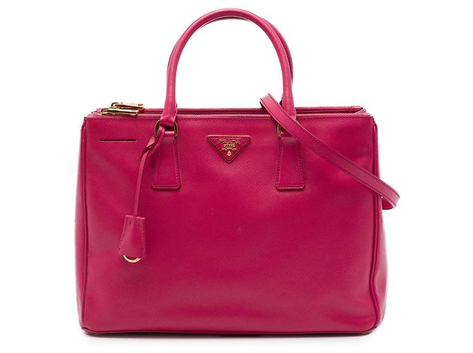 Prada Pink Medium Saffiano Lux Galleria Double Zip Tote
