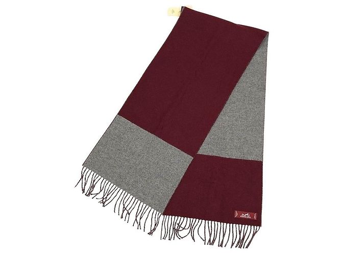 Hermès Stola in cashmere bicolore HERMES Marrone Bordò