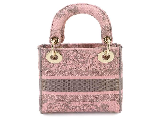 Borsa Christian Dior Lady D-Lite Mini Marrone Rosa