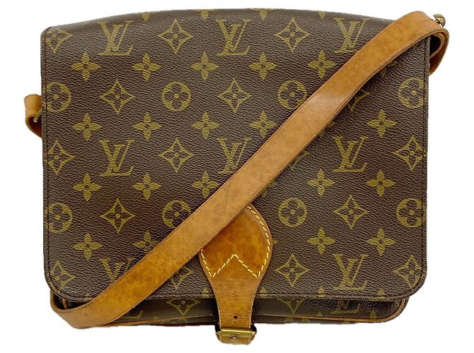 Borsa a tracolla Louis Vuitton Monogram Cartouchiere GM Marrone
