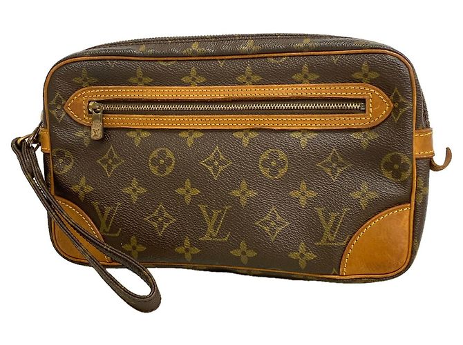 Borsa a pochette Louis Vuitton Monogram Marly Dragonne GM Marrone