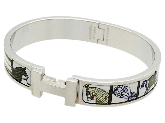 Bracciale Hermès Click H Argento Bianco Multicolore