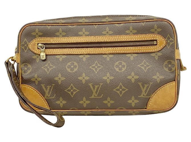 Borsa a pochette Louis Vuitton Monogram Marly Dragonne GM Marrone