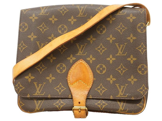 Borsa a tracolla Louis Vuitton Monogram Cartouchiere GM Marrone