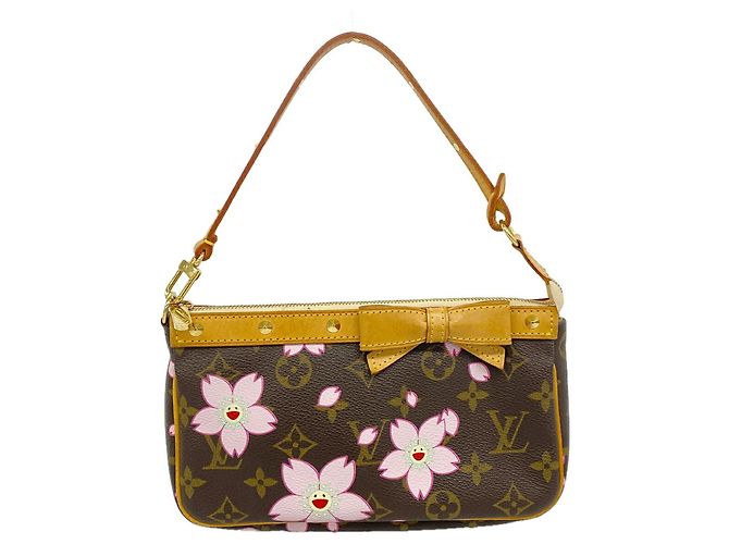 Louis Vuitton Monogram Cherry Blossom Pochette Accessoires Marrone