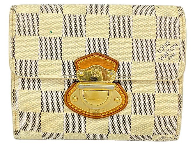 Cartera Tri-fold Louis Vuitton Damier Azur Blanco