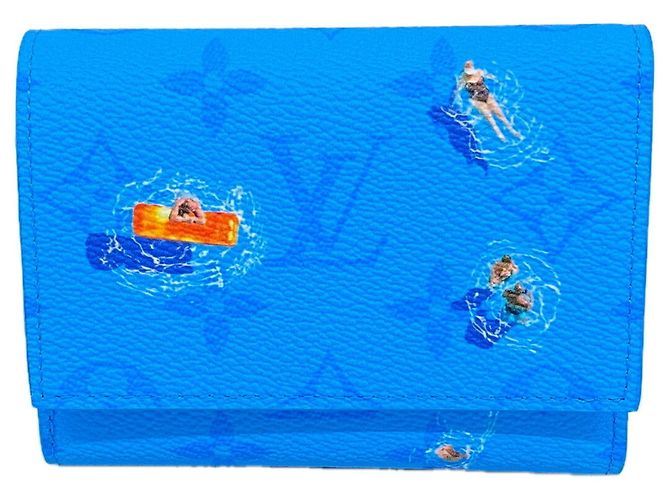 Portafoglio tri-fold Louis Vuitton in Pool Blue