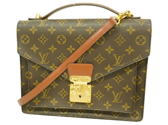 Borsa Louis Vuitton Monogram Monceau 28 Marrone