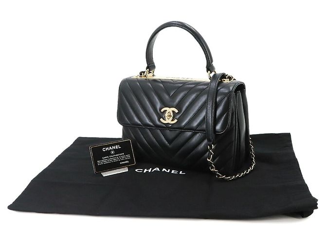 Borsa Chanel Trendy CC Chevron V-Stitch Nero