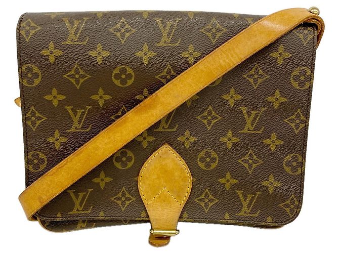 Borsa a tracolla Louis Vuitton Monogram Cartouchiere GM Marrone
