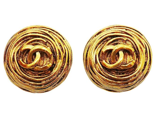 Chanel vergoldete Clip-Ohrringe Golden