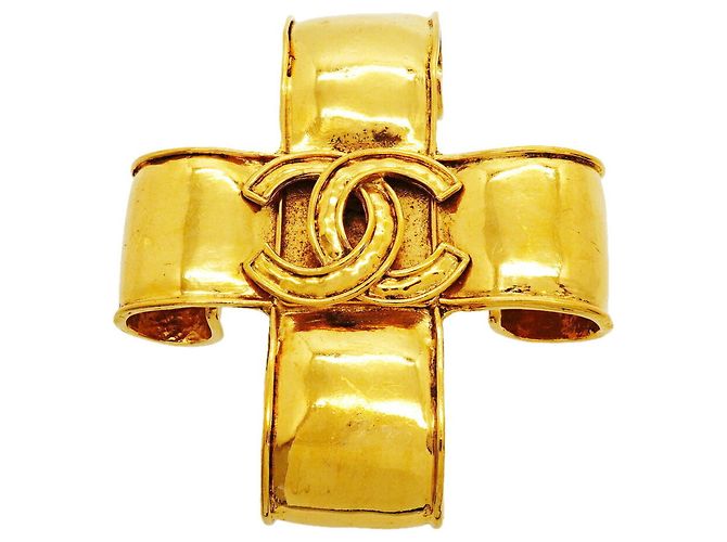 Chanel vergoldete Brosche Golden