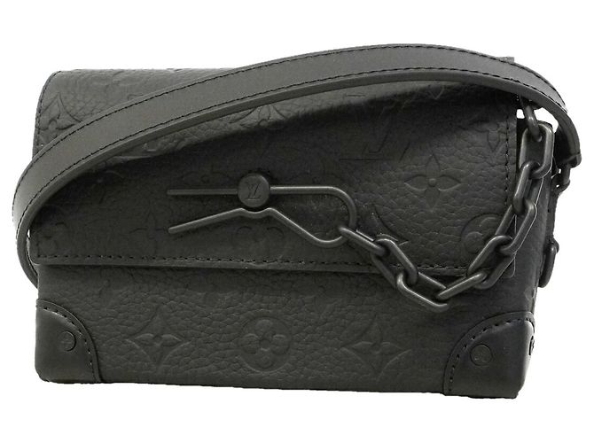 Borsa a tracolla Louis Vuitton Monogram Taurillon Steamer Nero