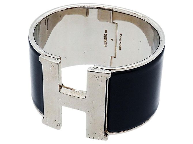 Bracciale Hermès Clic Clac TGM Nero Argento