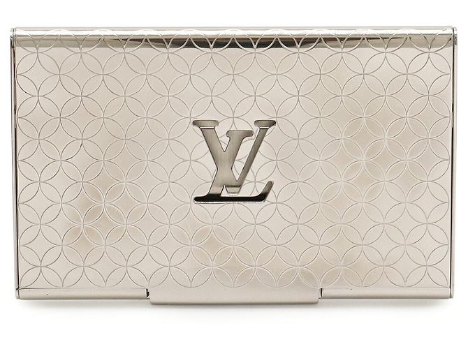 Louis Vuitton Card Case Silvery Metallic