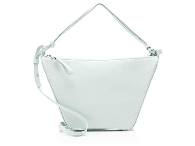 Bolsa de Ombro Mini Hammock em Pele de Bezerro Loewe Azul