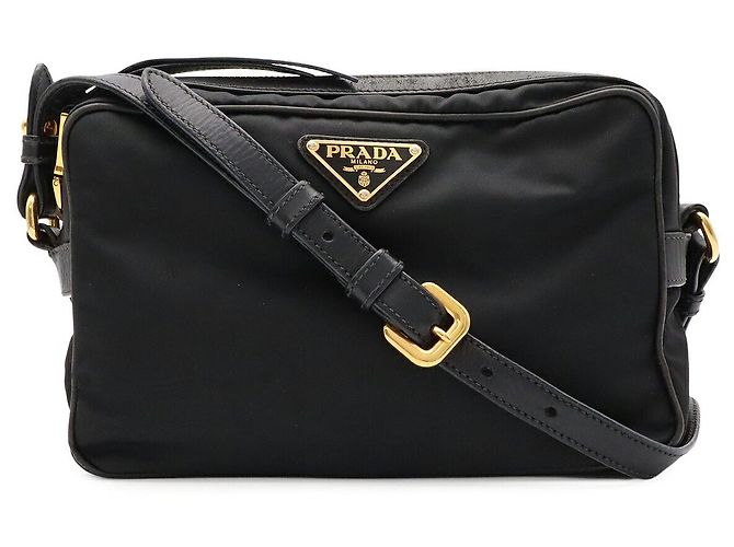 Prada Borsa crossbody con logo triangolare Nero