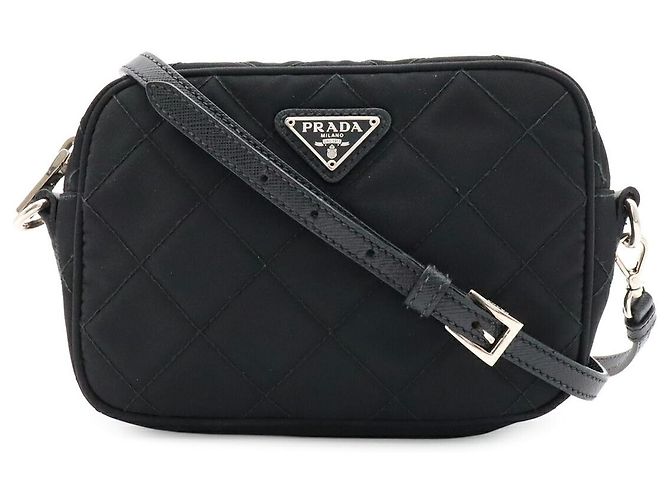Bolsa tiracolo Prada com logótipo triangular Preto
