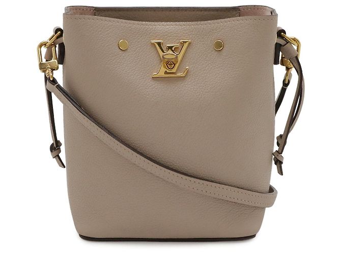 Bucket Louis Vuitton Borsa a secchiello Nano Lockme Marrone Beige