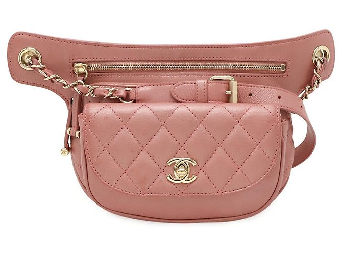 Bolso cinturón Chanel Matelasse Coco Mark Rosa