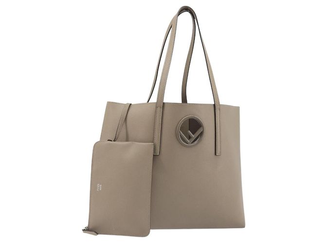 FENDI F's Tote Bag Leder Grau 8BH348