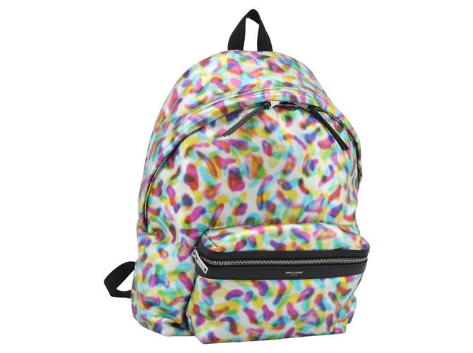 SAINT LAURENT Backpack Leather Multicolor Silver 326865