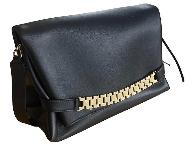 Victoria Beckham Schultertasche aus schwarzem Leder