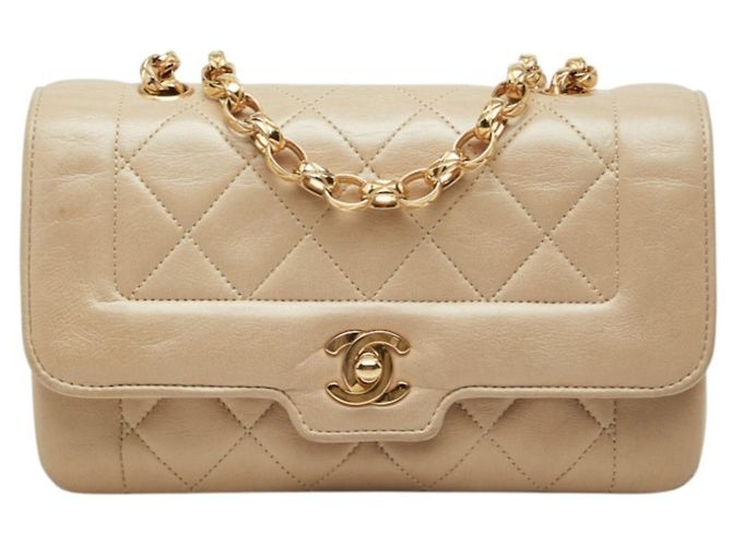 Borsa a tracolla Chanel Diana Coco Mark Chain Beige