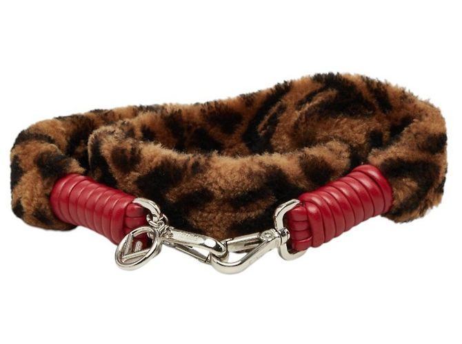 Bolsa de Ombro Fendi Zucca Mini Strap You Marrom Vermelho