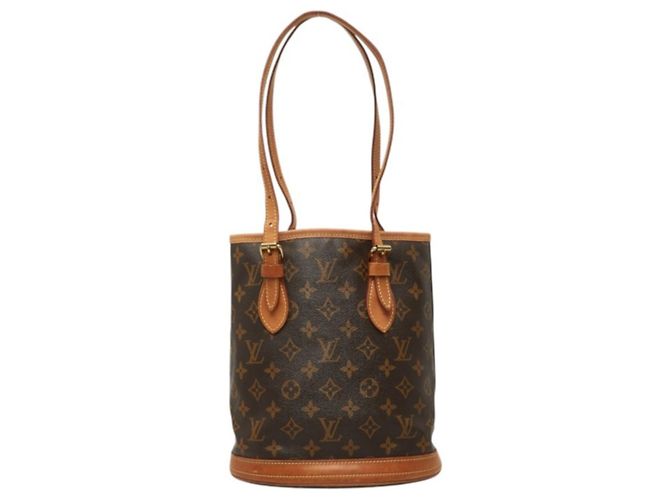 Borsa Tote Louis Vuitton Monogram Petite Bucket PM Marrone