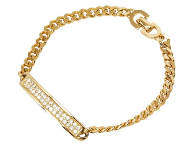 Pulsera de dijes chapada en oro Christian Dior Dorado