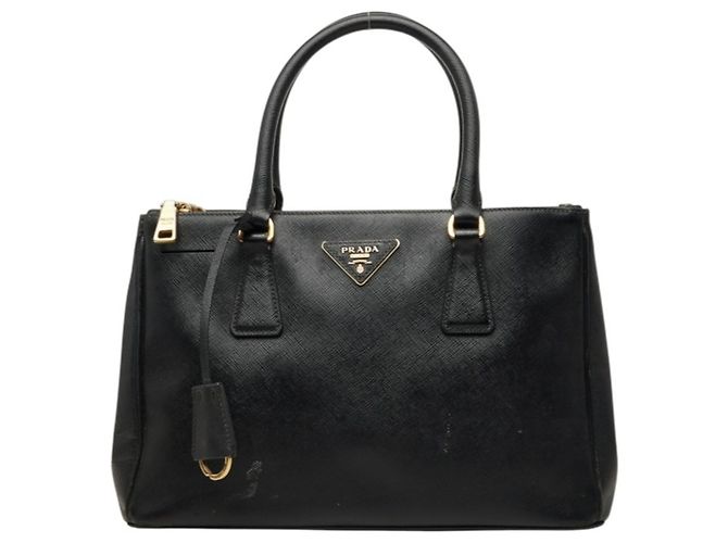 Saffiano Sac à main Prada Triangle Logo Plate BN1801 Nero Noir