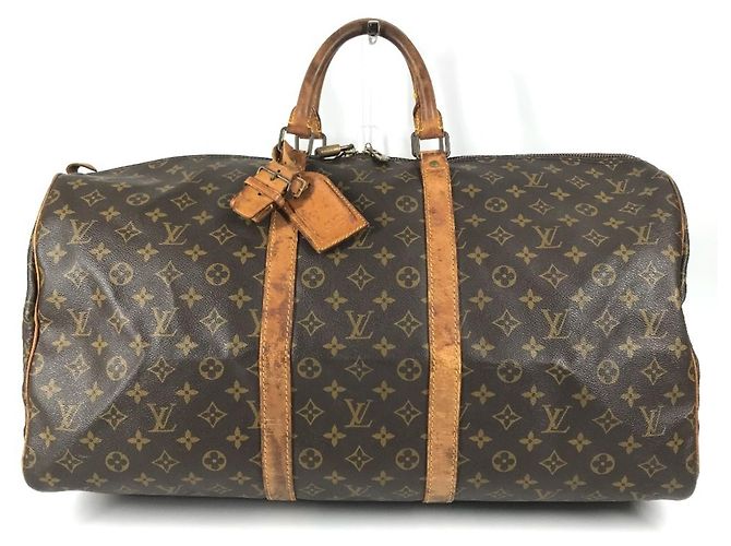 Bolso Louis Vuitton Monogram Keepall 55 Castaño