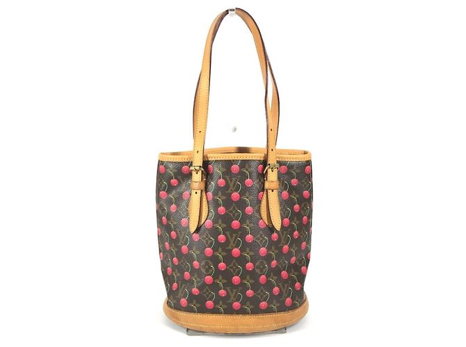 Bucket Sac Seau Louis Vuitton Monogram Cherry PM Marron Rouge Monogramme