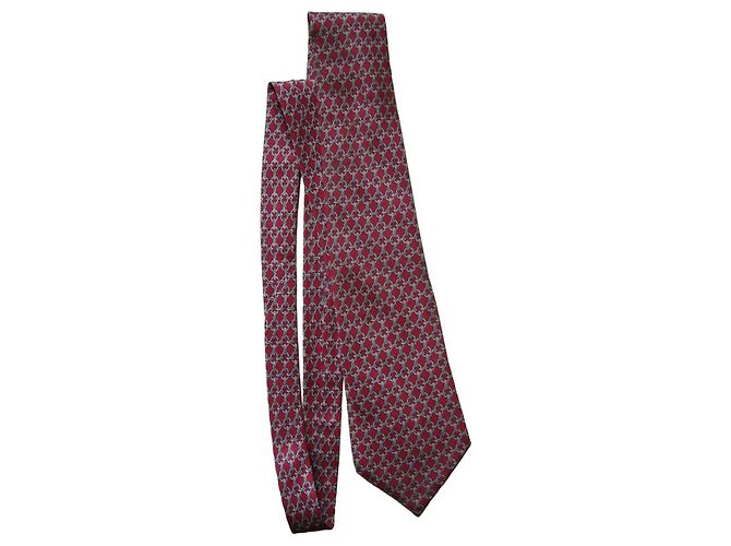 Hermès silk tie Red