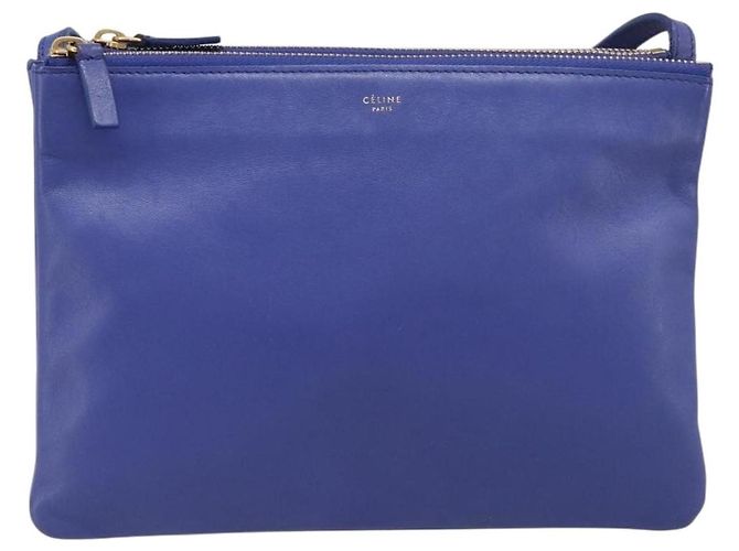 Céline Celine Trio Leather Small Bleu
