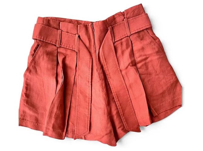 Sandro Coral Viscose Shorts Brown Dark red