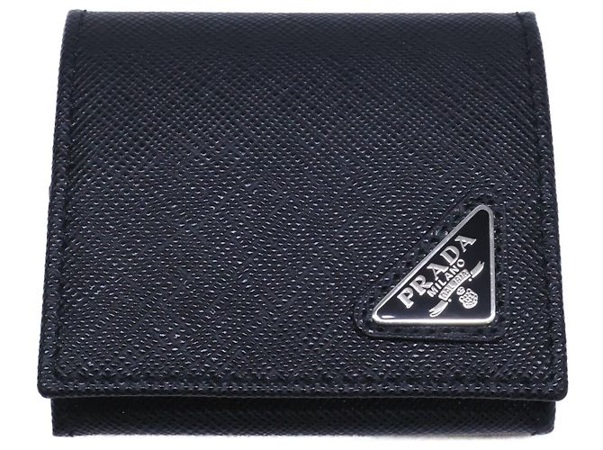 Portafoglio/Portamonete Prada Saffiano Triangle Nero