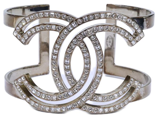 Bracciale Chanel B17V Rhinestone Coco Mark Argento