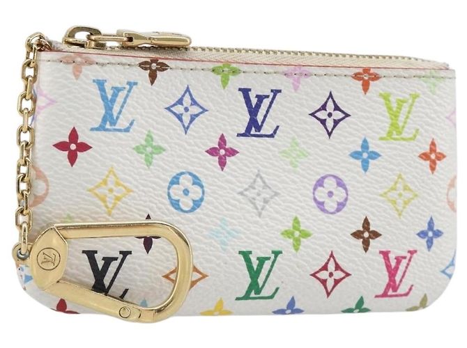 LOUIS VUITTON Monogram Multicolor Pochette Cles Purse White M28388 Auth yk20719M