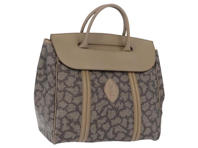 Bolsa de mão SAINT LAURENT em couro e PVC Bege Auth ka5883