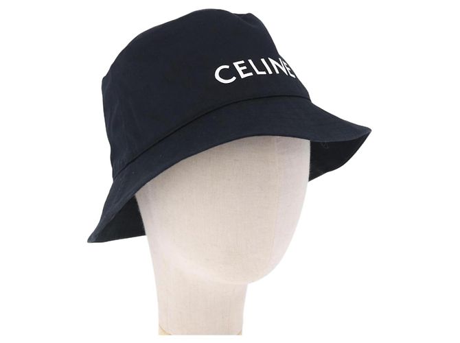 Céline Sombrero Bucket CELINE de Algodón M Negro Auth BA15276M