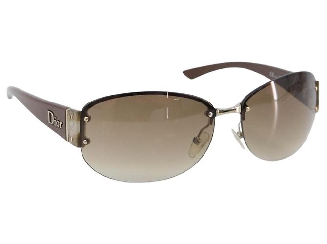 Occhiali da sole Christian Dior plastica Brown Auth yk20743M Marrone