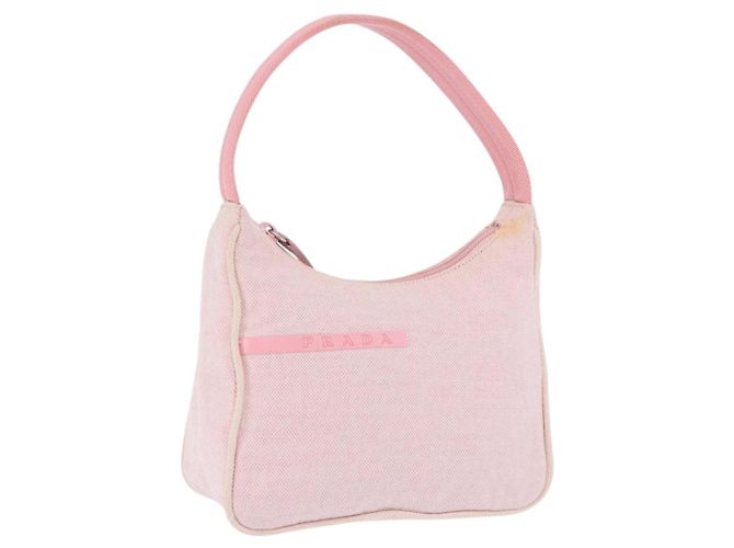 PRADA Prada Sport Pochette à main en toile Rose Auth 197685