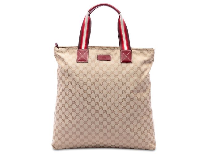 Tote verticale Gucci GG Canvas Web beige