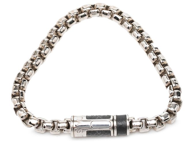 Bracciale a catena Louis Vuitton Monogram Eclipse in argento e ottone