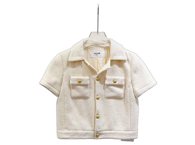 Céline Wool Jacket Ecru Gold Button Size 34 Multiple colors