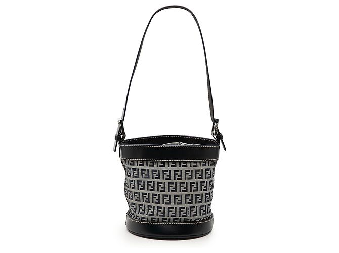 Borsa secchiello Fendi Zucchino Canvas nera Nero